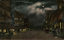 East Main Street At Night Postcard