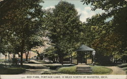 Red Park, Portage Lake Postcard