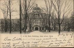 U. of M. Main Building Ann Arbor, MI Postcard Postcard Postcard