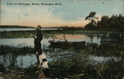 View on Muskegon River Michigan Postcard Postcard Postcard