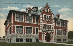 Woodruff School Building Postcard