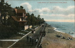 Lake Front, Macatawa Park Postcard