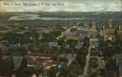 View Looking N.E. from High School Postcard