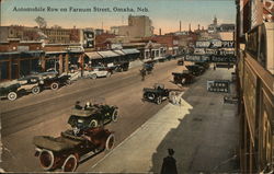 Automobile Row on Farnum Street Postcard