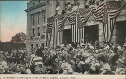 A Notable Gathering in front of State Capitol Lincoln, NE Postcard Postcard Postcard