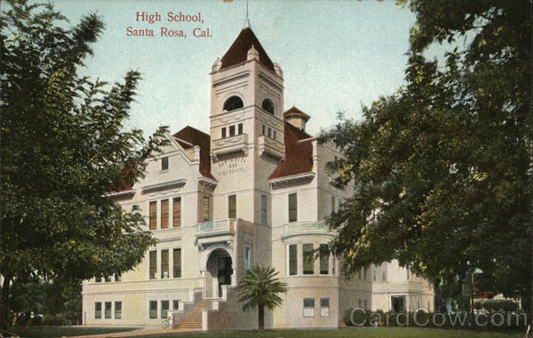 High School Santa Rosa, Ca Postcard