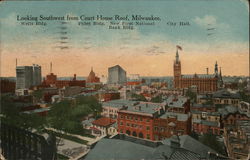 Looking Southwest from Court House Postcard