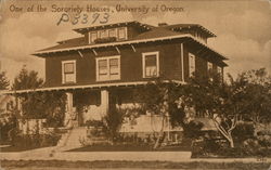 One of the Sorority Houses, University of Oregon Postcard