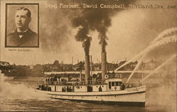 Steel Fireboat, "David Campbell" Portland, OR Postcard Postcard Postcard