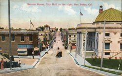 Beacon Steet, City Hall to the Right Postcard