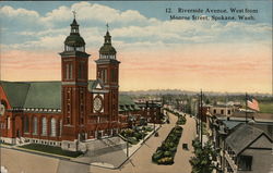 Riverside Avenue, West from Monroe Street Postcard