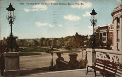 Twelfth Street and Paseo Sunken Gardens Postcard