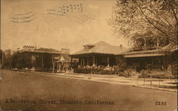 A Residence Street Modesto, CA Postcard Postcard Postcard