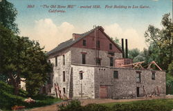 "The Old Stone Mill" - erected 1850, First Building in Postcard