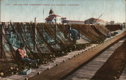 Mending Nets, Fishermen's Wharf Postcard