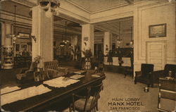 Main Lobby, Manx Hotel Postcard