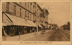 Looking up Georgia Street Postcard