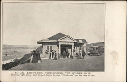 Land's End, Overlooking the Golden Gate, showing Lighthouse and US Cruiser California Postcard