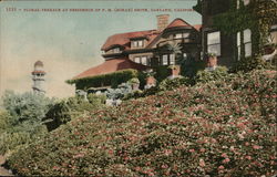 Floral Terrace at Residence of F.M. (Borax) Smith Oakland, CA Postcard Postcard Postcard