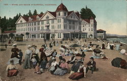 Hotel and Beach at Capitola California Postcard Postcard Postcard