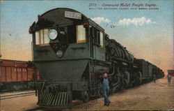 Gompound Mallet Freight Engine Postcard