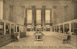 Banking Room, Savings Union Bank and Trust Company Postcard