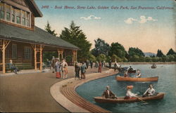 Boat House, Stow Lake, Golden Gate Park Postcard