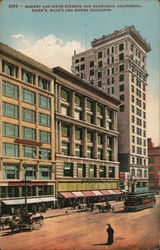 Market and Sixth St., Eiler's, Hale's, and Hewes Buildings San Francisco, CA Postcard Postcard Postcard