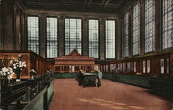 Interior, Bank of California Postcard