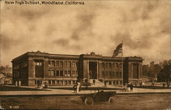 New High School, Woodland, California Postcard