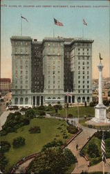 Hotel St. Francis and Dewey Monument Postcard