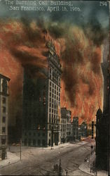 The Burning "Call" Building San Francisco, CA Postcard Postcard Postcard