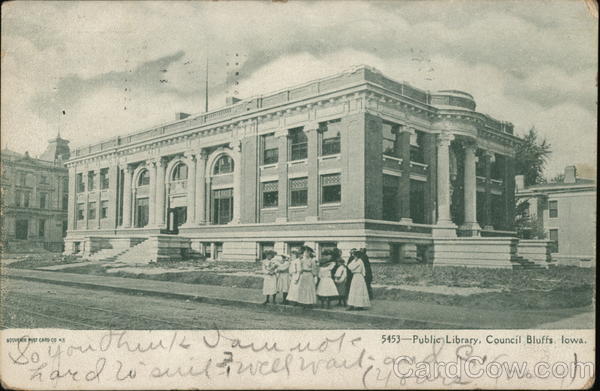 Public Library Council Bluffs, IA Postcard