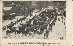 The World's Greatest Sleigh Party Waterbury, CT Postcard Postcard Postcard