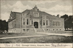 Carnegie Library Emporia, KS Postcard Postcard Postcard