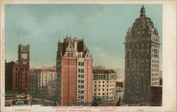 Mutual Bank Building, Newspaper Corners Postcard