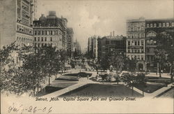 Capitol Square Park and Griswold Street Postcard