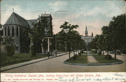 Trinity Cathedral, Capitol Ave., Looking West from 16th Street Postcard