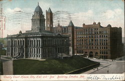 County Court House, City Hall and "Bee" Building Postcard