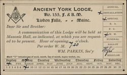 Ancient York Lodge No. 155, F&AM Postcard