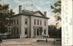 Custom House and Post Office Bath, ME Postcard Postcard Postcard