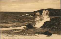 On the Shore of Lake Superior on Canada Pacific Railway Postcard