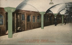 Train in Hoboken Terminal, Hudson & Manhattan R.R. Company Tunnel New Jersey Postcard Postcard Postcard