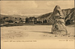 Liberty Cap and Hotel, Yellowstone Park Postcard