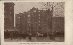 Front View, Mowry Hotel After Fire February 10, 1907 Postcard