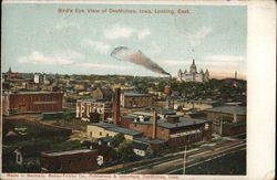 Bird's Eye View Looking East Des Moines, IA Postcard Postcard Postcard