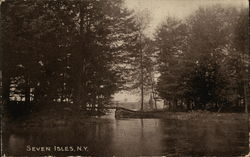 A Pond and a Foot Bridge in the Trees, Seven Isles Alexandria, NY Postcard Postcard Postcard