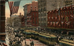 Business Center Decorated for July Fourth Postcard