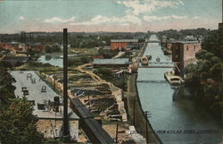 Looking East From NYCRR Bridge Lockport, NY Postcard Postcard Postcard