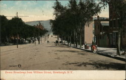 Down Broadway from William Street Newburgh, NY Postcard Postcard Postcard